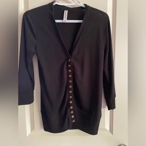 Silver Icing Snap cardian 3/4 sleeve medium black